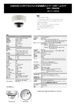 SAMSUNG 3メガピクセルFull HD非破壊ネットワークIRドームカメラ