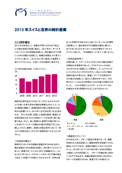 2013 年スイスと世界の時計産業