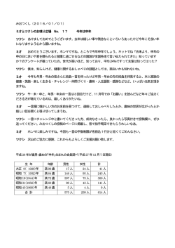 みおつくし（2016／01／01） ミオとツクシのお喋り広場 No. 17 今年は