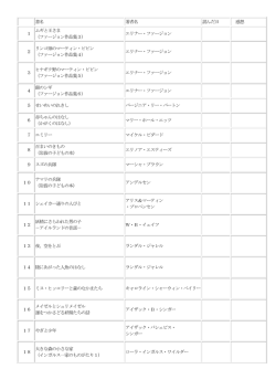 書名 著者名 読んだ日 感想 1 ムギと王さま （ファージョン作品集3
