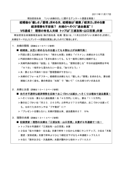 結婚後も「優しさ」「愛情」求める夫、結婚後は「健康」「経済力」求める妻