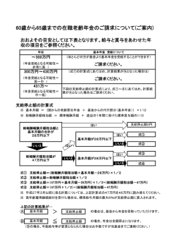 60歳から65歳までの在職老齢年金のご請求について(ご案内) ＞ ≦