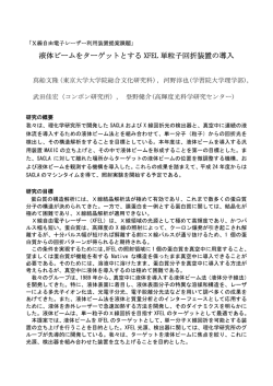 液体ビームをターゲットとする XFEL 単粒子回折装置の導入