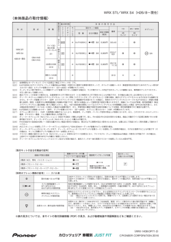 〈本体商品の取付情報〉