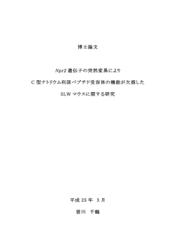 博士論文 Npr2 遺伝子の突然変異により C 型ナトリウム利尿ペプチド