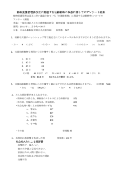 動物愛護管理法改正に関連する幼齢動物の取扱に関してのアンケート結果