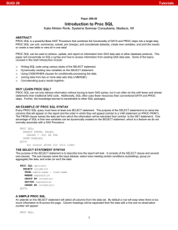 268-29: Introduction to PROC SQL