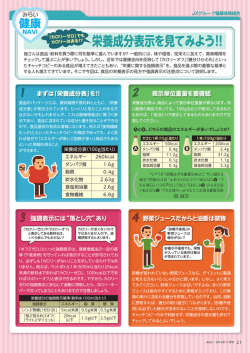 2015年11月号 「栄養成分表示」