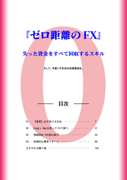 ゼロ距離の FX ～恐怖なしの月収 100 万円エントリー