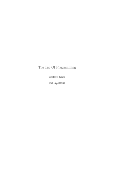 The Tao Of Programming Geoffrey James 18th April