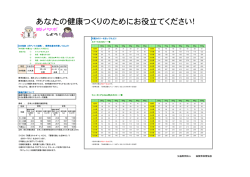 あなたの健康つくりのためにお役立てください！