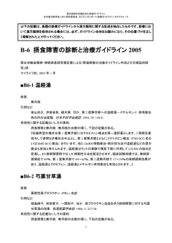 B-07 摂食障害の診断と治療 ガイドライン2005
