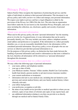 Privacy Policy - Sakura Family Clinic