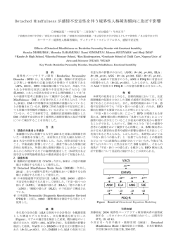 Detached Mindfulness が感情不安定性を伴う境界性人格障害傾向に
