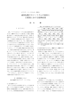 通貨危機下のツーリズムの変容と 主要国における振興政策