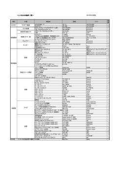 ＜J-SQUARE機材一覧＞ 2013年5月現在 項目 分類 商品名 型番 ﾒｰｶｰ