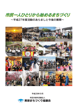 平成27年度活動のあらましと今後の展開