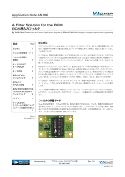 Japanese Version &ndash; A Filter Solution for the BCM