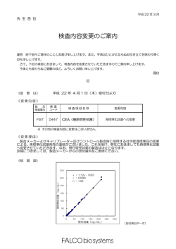 検査内容変更のご案内