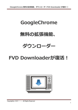 GoogleChrome無料の拡張機能、ダウンローダーFVD