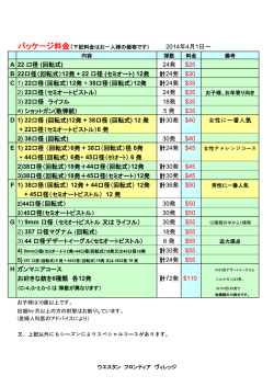 2014年4月1日～ A 22 口径 (回転式) 24発 $25 B 22口径（回転式）12発