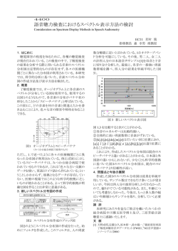 語音聴力検査におけるスペクトル表示方法の検討 Consideration on