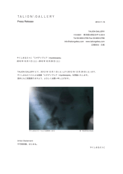 Press Release - TALION GALLERY