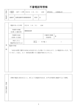 不審電話等情報