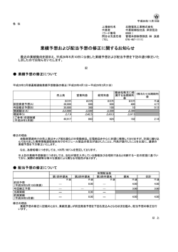 業績予想および配当予想の修正に関するお知らせ