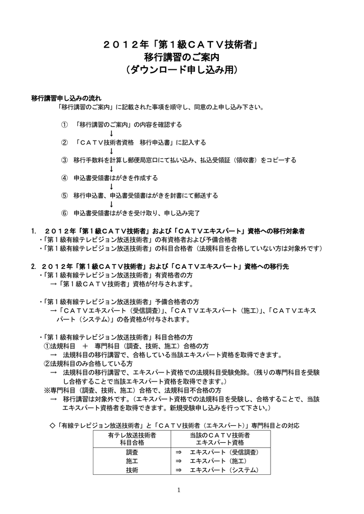 詳しくはこちらを参照下さい Jctea 一般社団法人日本catv技術協会