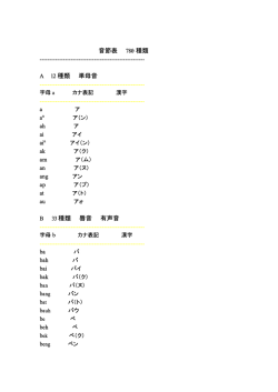 A 12 種類 単母音