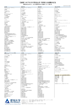【速報】2017年3月卒業見込者 学部別主な就職内定先