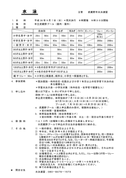 水 泳 - 武蔵野市体育協会