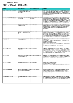 BBライフWeek 劇場リスト