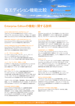 Nintex Workflow 各エディション機能比較