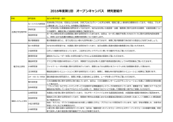 2016年度第1回 オープンキャンパス 研究室紹介