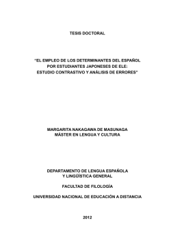 tesis doctoral &ldquo;el empleo de los determinantes del - e
