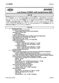 AK4962 Japanese Datasheet - Product Brief