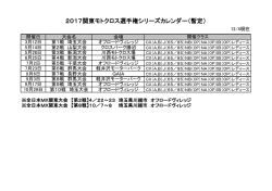 2017関東モトクロス選手権シリーズカレンダー（暫定）