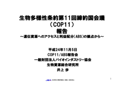 生物多様性条約第11回締約国会議 （COP11） 報告