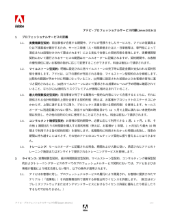 アドビ – プロフェッショナルサービス付録 (JAPAN 2013V1) 1