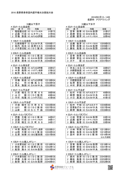 2016 長野県春季室内選手権水泳競技大会 2016年2月13、14日 長野