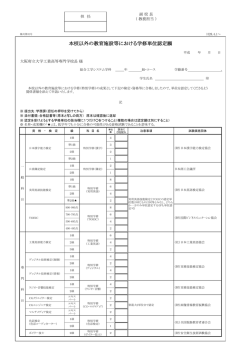 本校以外の教育施設等における学修単位認定願