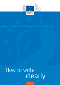 European Commission How to write clearly