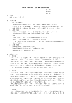 中学校 第2学年 保健体育科学習指導案