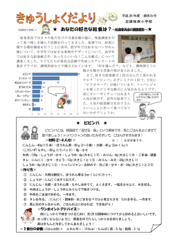あなたの あなたの好きな給食は？～給食委員会