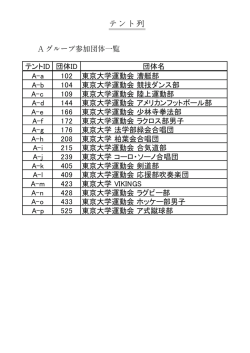 テント列 - A103.net