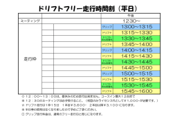 午後ドリフトフリー走行時間割