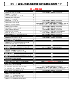 DSi LL 本体における弊社商品対応状況のお知らせ