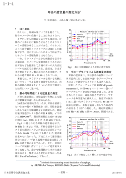 耳栓の遮音量の測定方法* - 平原研究室